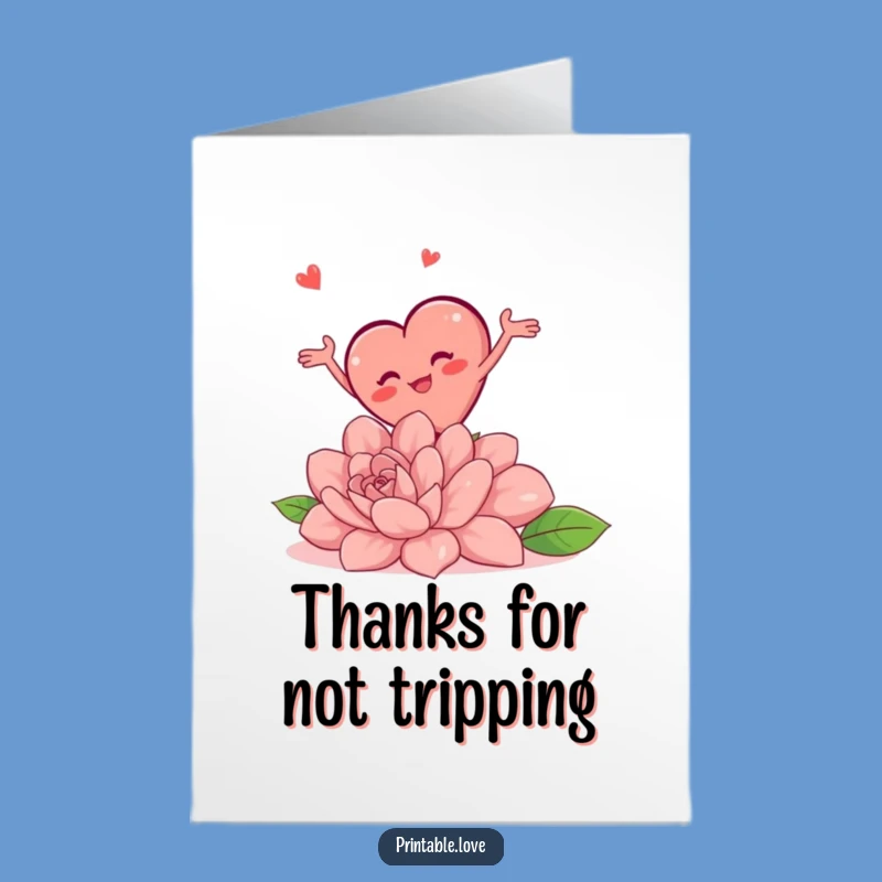 Free Printable Thank You Card: Heart's Oopsie, Humorous Downloadable Gift of Thanks