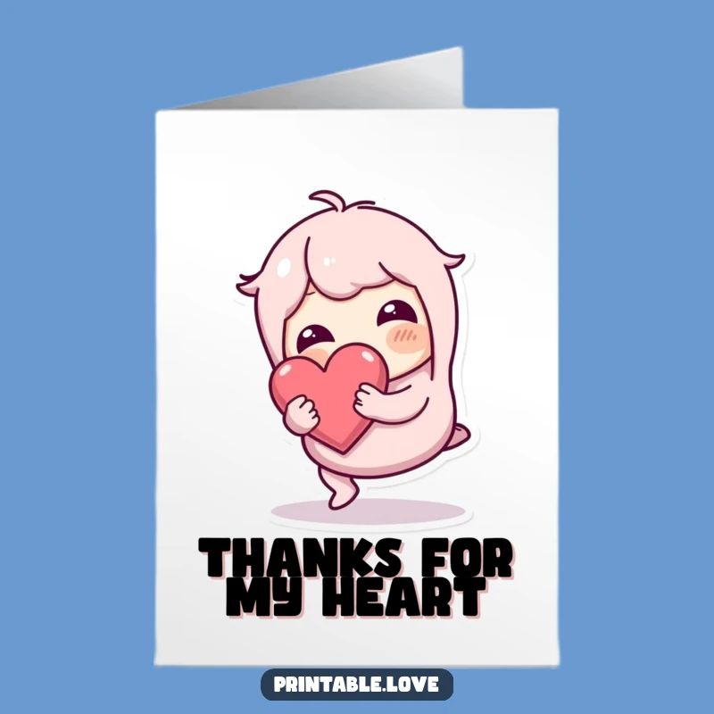 Free Printable Thank You Card: Wobbly Character's Heartfelt Effort!