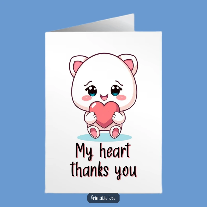 Free Printable Thank You Card: Smiling Character's Heartfelt Thanks!