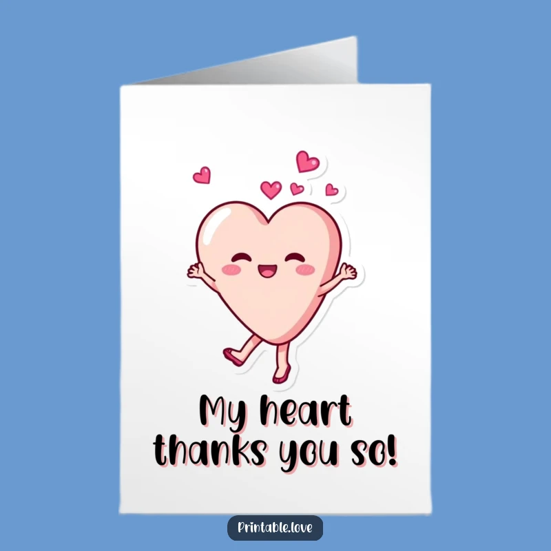 Free Printable Dancing Heart Thank You Card: Joyful Twirls DL Gift