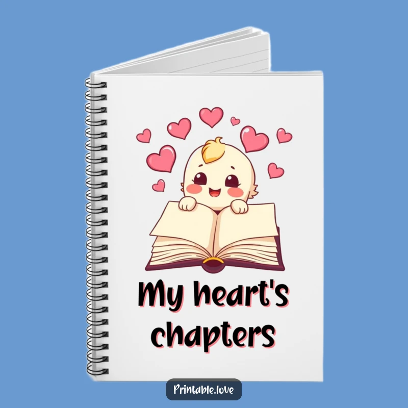 Funny Book Notebook: Jot Down Stories with Flying Hearts, Reader's Gift