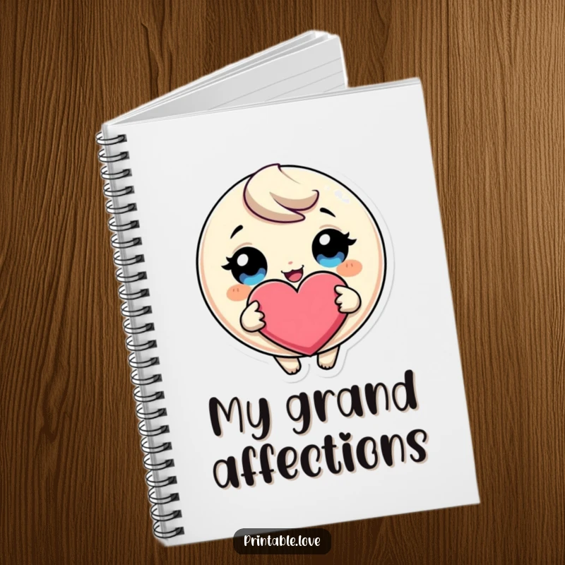 Funny Giggling Heart Notebook: A notebook featuring a round character with huge eyes giggling while holding a giant heart, inspiring big thoughts.