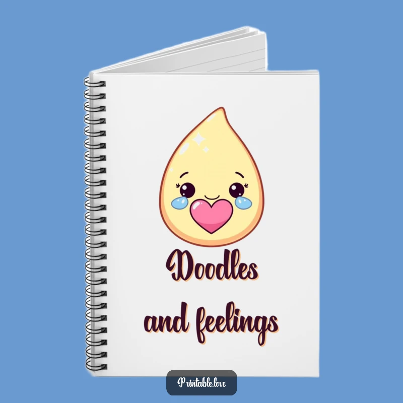 Funny Kawaii Tear Notebook: Happy Thoughts, Heart Tears Cover, Great Gift