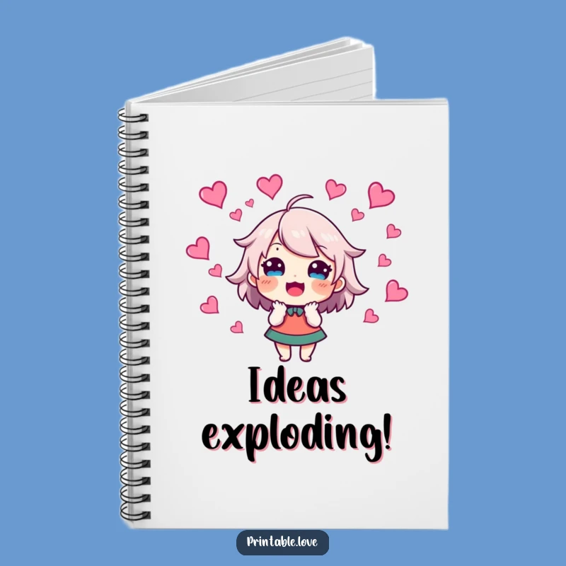 Funny Swirling Hearts Notebook: Excited Character Journal, Ideal Funny Gift
