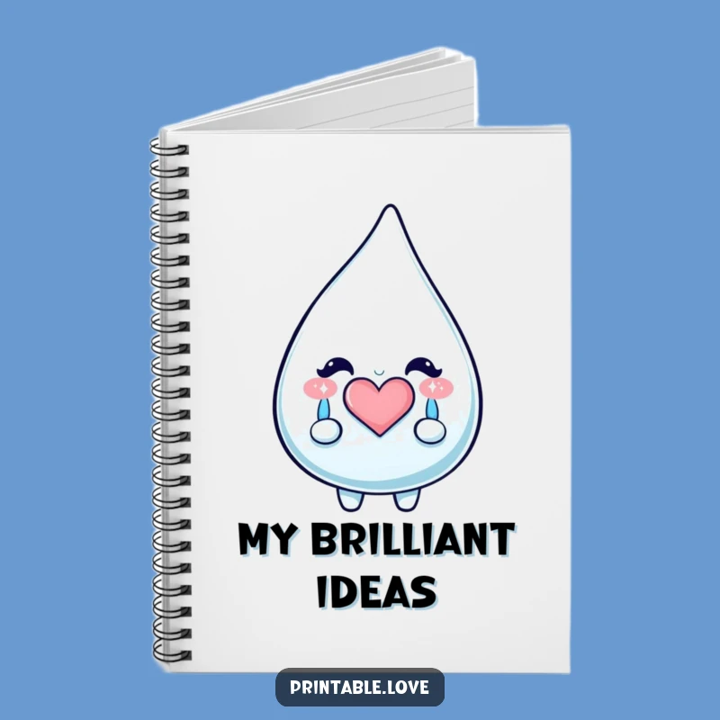 Funny Kawaii Teardrop Notebook - Happy Tears Journal, Perfect Sentimental Funny Gift
