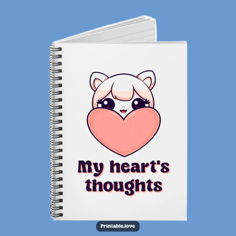 Funny Kawaii Heart Peek Notebook: Cute Character Journal - Inspiring Funny Gift