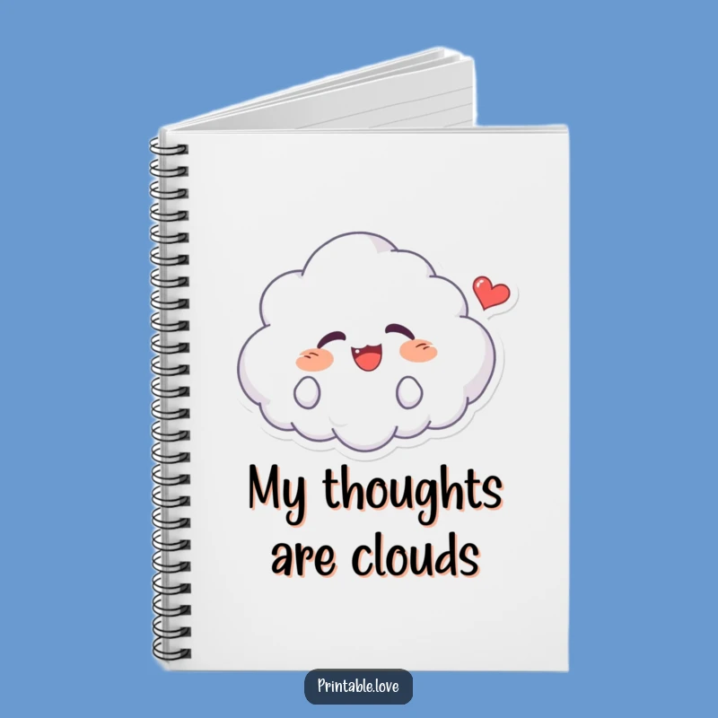 Funny Kawaii Cloud Notebook - Giggling Character Journal, Perfect Funny Gift for Notes