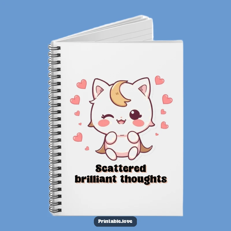 Cute Funny Kawaii Trip Notebook: Heart Scatter Journal, Perfect Funny Gift Stationery