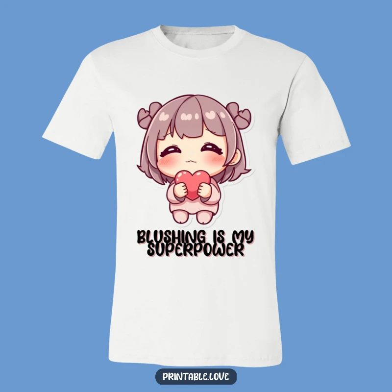Funny Shy Blushing Heart T-Shirt - Adorable Character Design, Great Funny Gift Idea