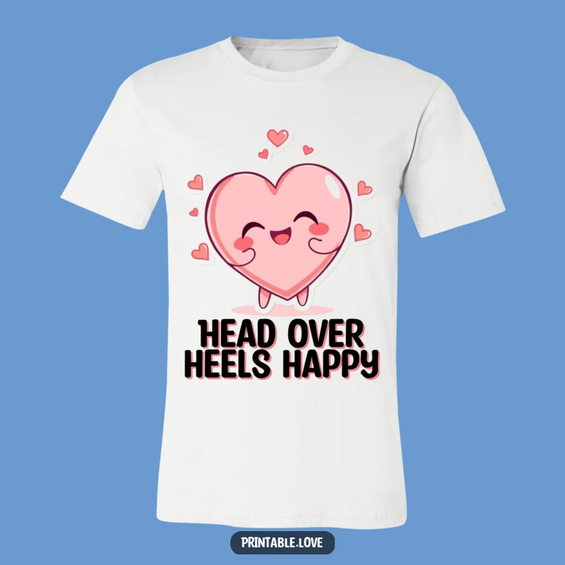 Funny Glee Heart T-Shirt: Tumble with Joy, Expressive Fun Tee