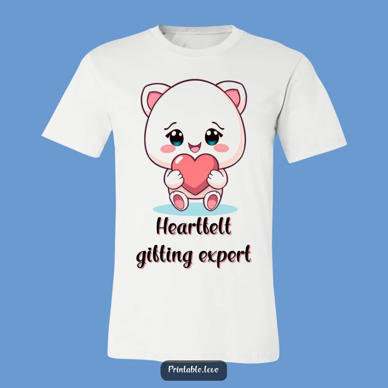 Funny Heart Gifter T-Shirt: Smiling Character Spreading Love Tee