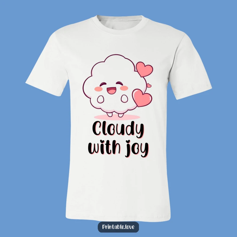 Funny Kawaii Cloud T-Shirt: Wear Your Giggles with This Happy Character Design