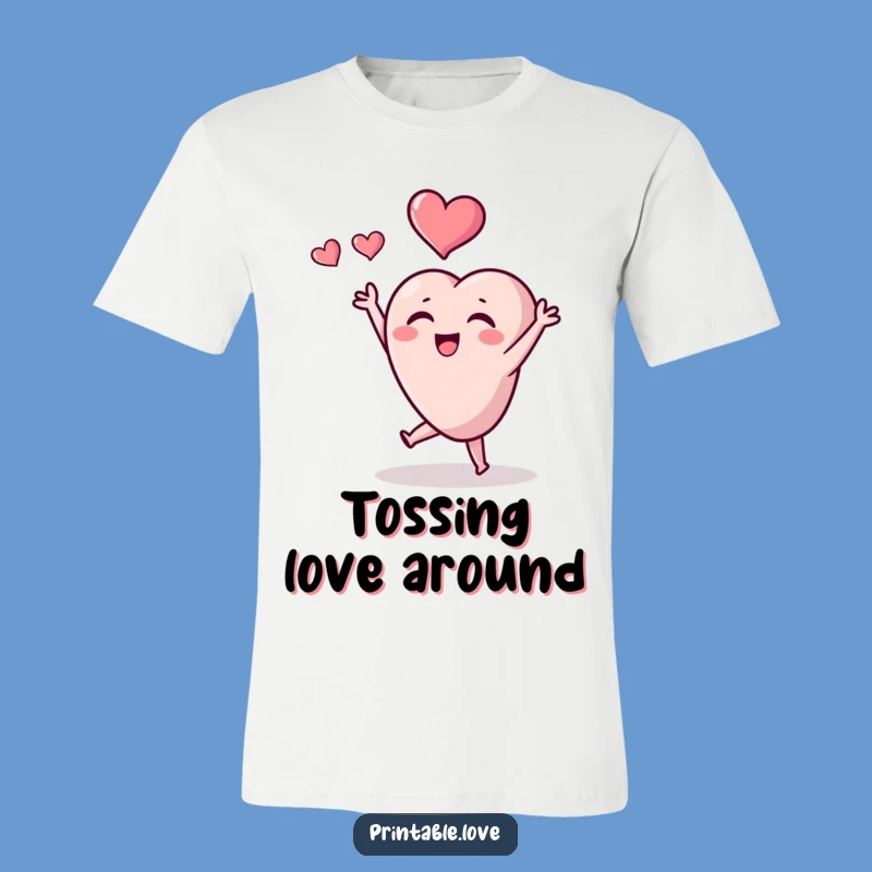Funny Tiny Heart T-Shirt: Joyful Heart Toss Tee for Happy Vibes