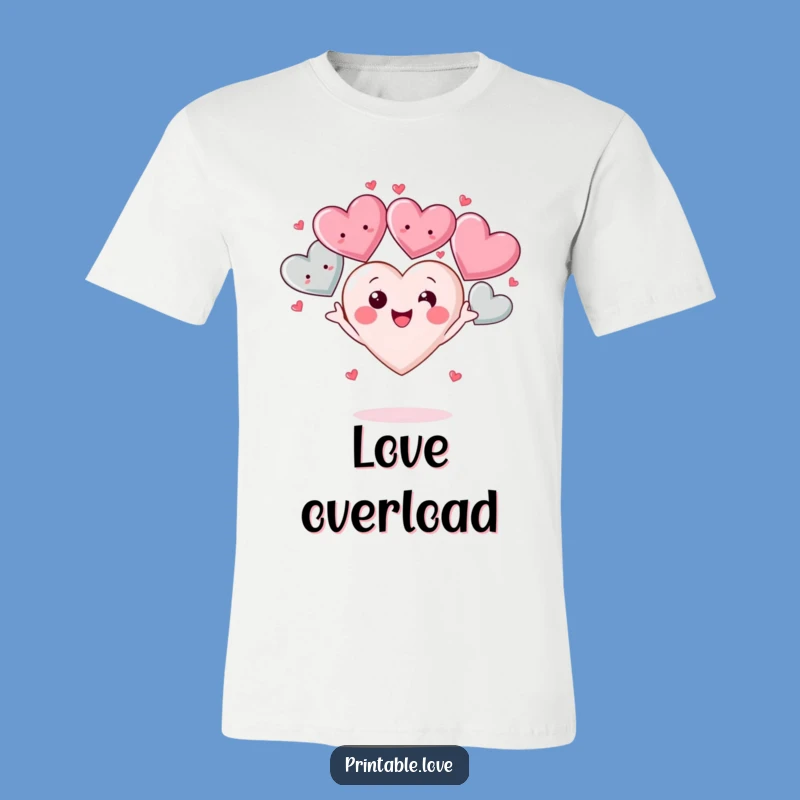 Funny Kawaii Heart T-Shirt: Wear Your Heart on Your Sleeve with This Playful Juggling Design