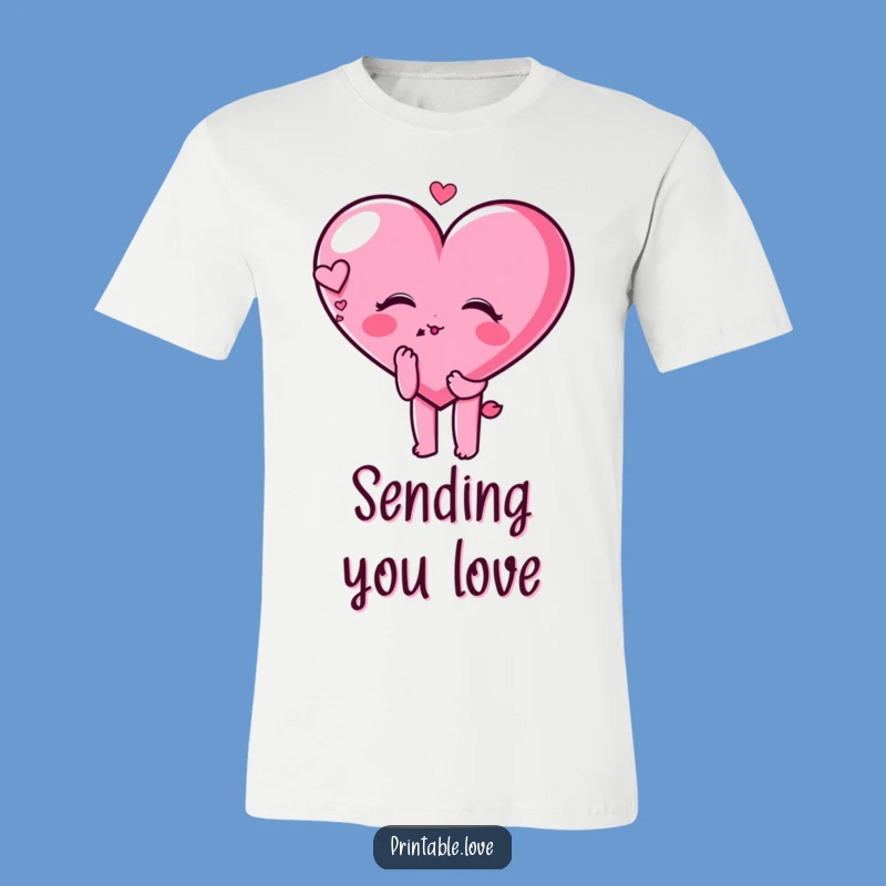 Funny Heart Kiss T-Shirt: Dreamy Affection for a Romantic Look