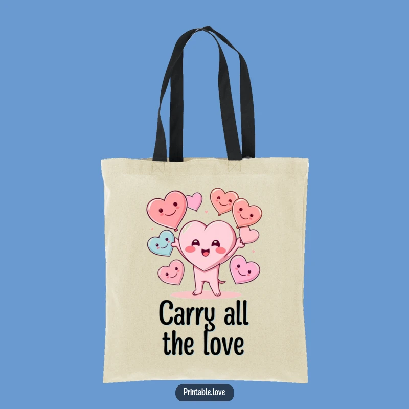 Funny Kawaii Heart Juggler Tote Bag: Carry Your World with Love and Style
