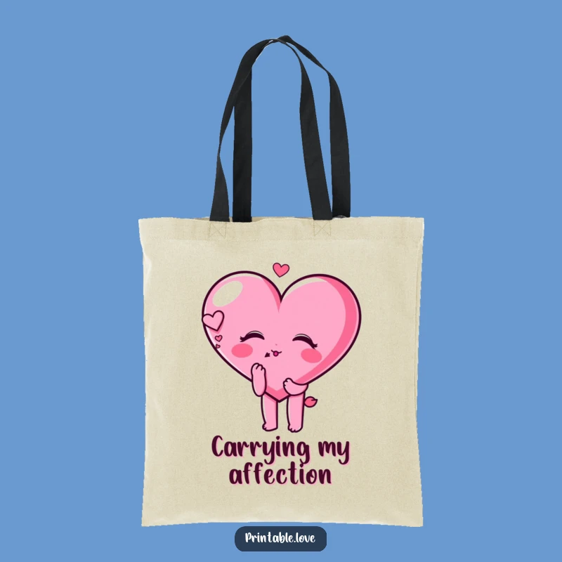Funny Heart Kiss Tote Bag: Carry Love and Dreamy Vibes