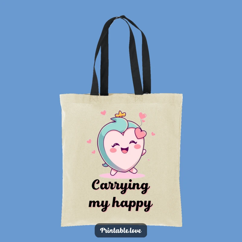 Funny Small Heart Tote Bag: Tripping with Joy - Carry Your Smile!