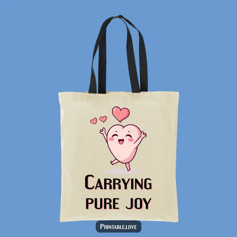 Funny Tiny Heart Tote Bag: Joyful Heart Toss Carry-All Gift