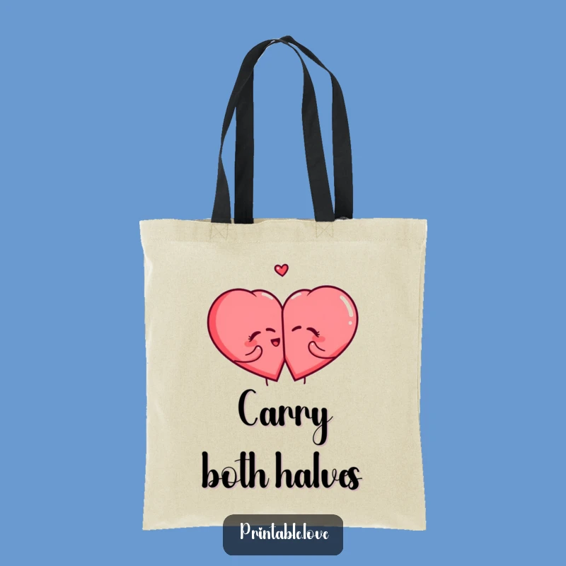 Funny Giggling Heart Tote Bag - Spacious & Hilarious Split Heart Carry-All, Great Gift
