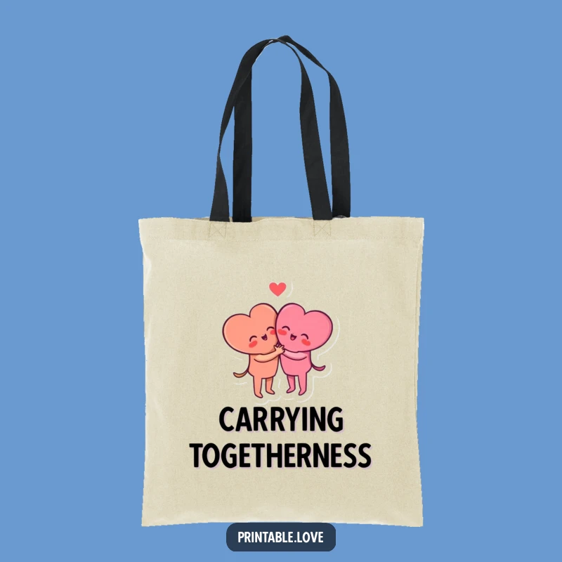 Funny Hugging Hearts Tote Bag: Carry Love and Affection, Stylish Bag
