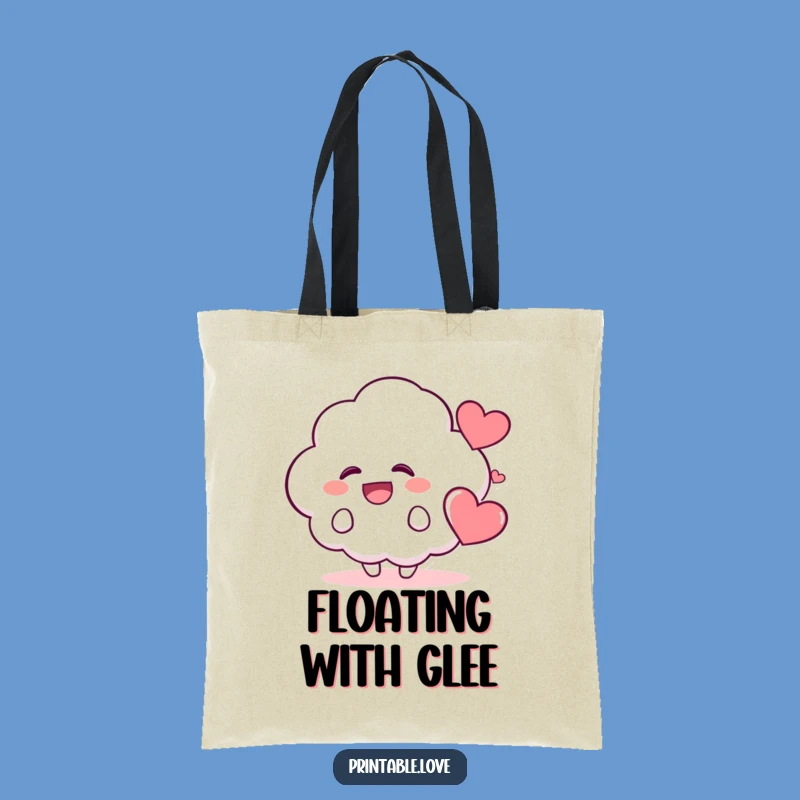 Funny Kawaii Cloud Tote Bag: Carry Your Giggles with This Happy Character Accessory
