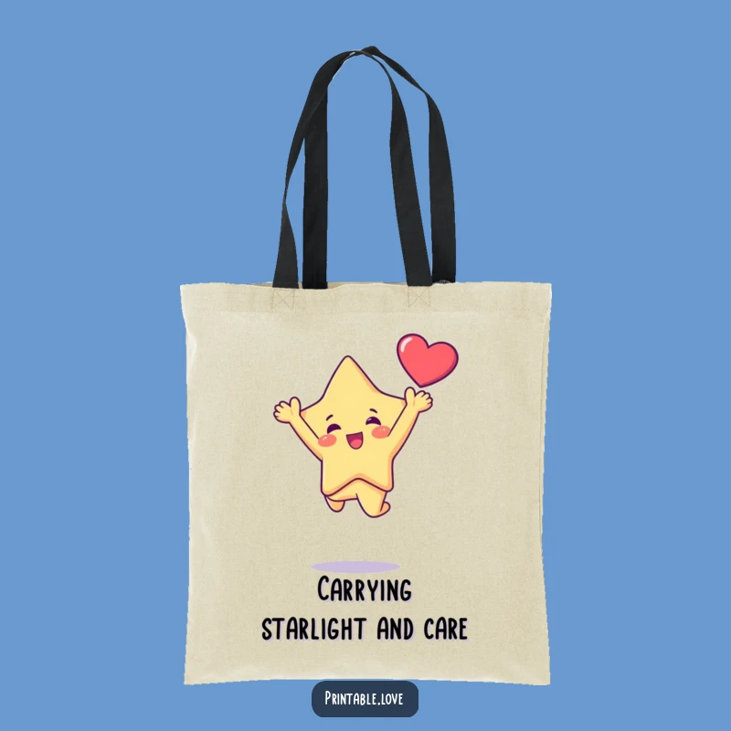 Funny Kawaii Star Leap Tote Bag: Carry Your Sparkle with Everyday Style