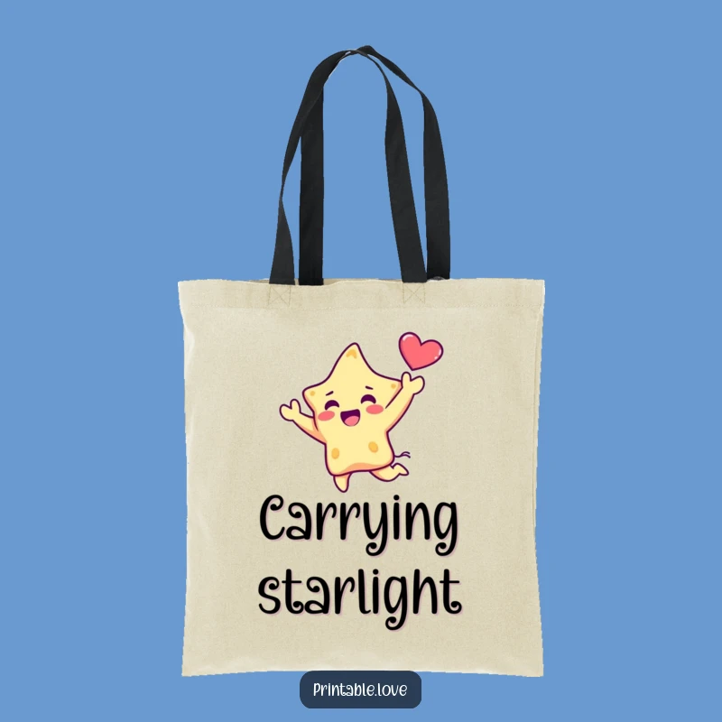 Funny Kawaii Star Tote Bag: Carry Your Celebrations with This Leaping Character Accessory