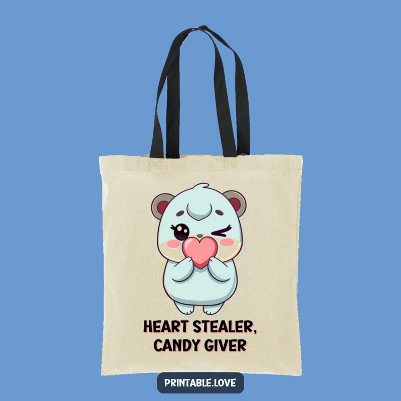 Funny Kawaii Winking Character Tote Bag - Carry Your Essentials Cute!