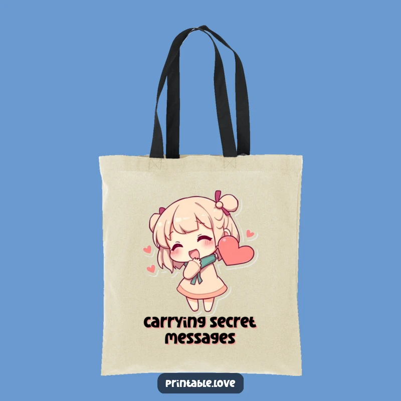 Funny Secret Whisper Tote Bag: Heart Ear Carry-All