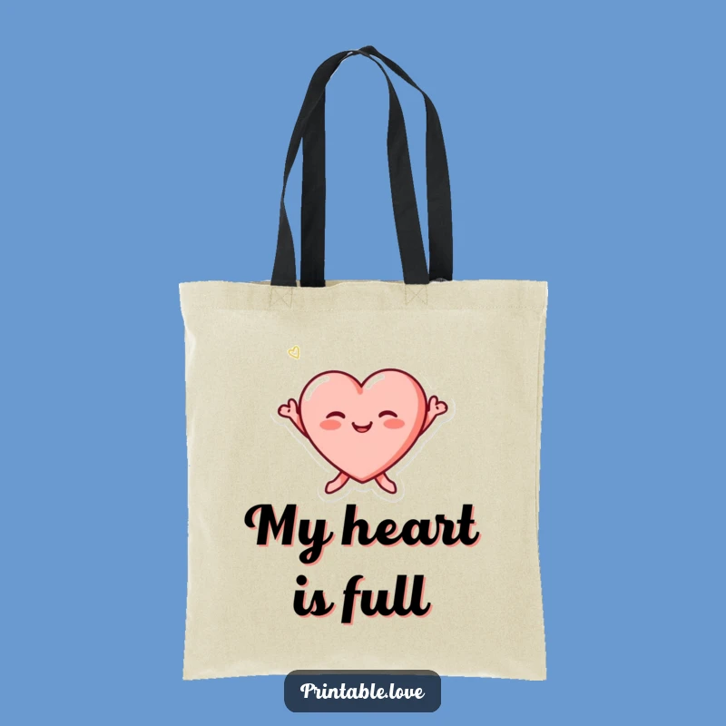 Funny Tiny Heart Tote Bag: Carry Joy with Blushing Cheeks, Practical Cute Bag